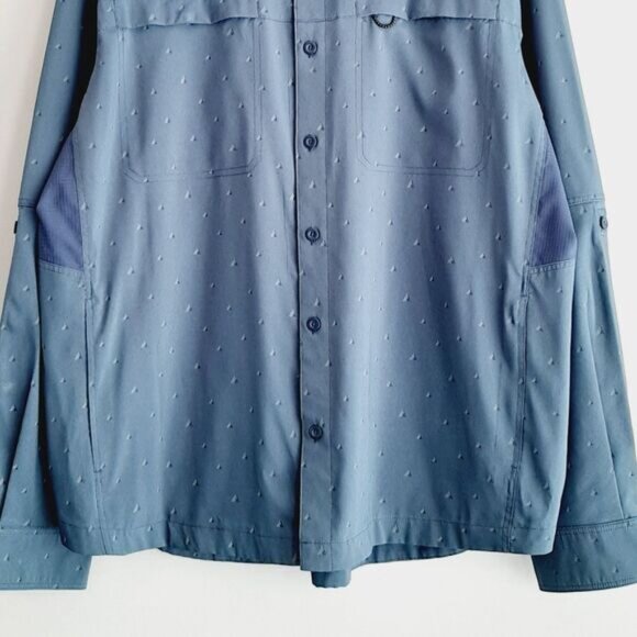 WIND RIVER Vented Back Fishing Utility Sleeve Button Down Shirt Blue Men's Sz XL - Picture 5 of 16